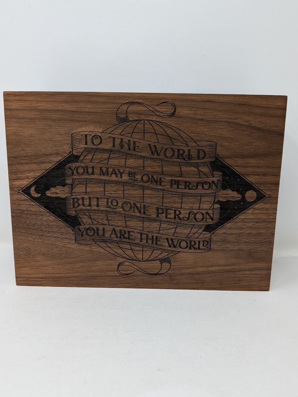 You Are The World Wood Keepsake Box, Walnut